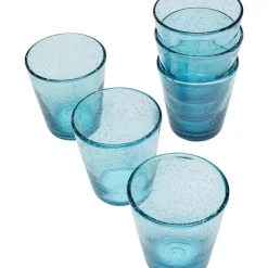KARE Design Geschirr & Tischaccessoires-Glas-Set Bubble Blau (6/Tlg.)