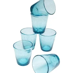 KARE Design Geschirr & Tischaccessoires-Glas-Set Bubble Blau (6/Tlg.)