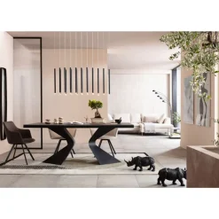 KARE Design Hängeleuchten-Hangeleuchte Living Vegas Schwarz Matt Led 120Cm