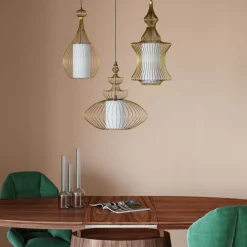 KARE Design Hängeleuchten-Hangeleuchte Swing Iron Tre Gold