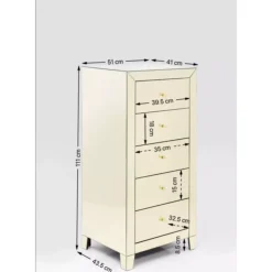 KARE Design Kommoden & Sideboards-Hochkommode Luxury Champagne 5 Schube