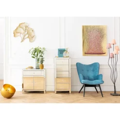 KARE Design Kommoden & Sideboards-Hochkommode Luxury Champagne 5 Schube