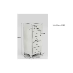 KARE Design Kommoden & Sideboards-Hochkommode Luxury Push 5 Schube Grau