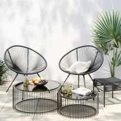 KARE Design Outdoormöbel-Hocker Acapulco Schwarz