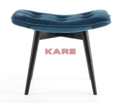 KARE Design Sitzbänke-Hocker Black Vicky Velvet Petrol 46X59Cm