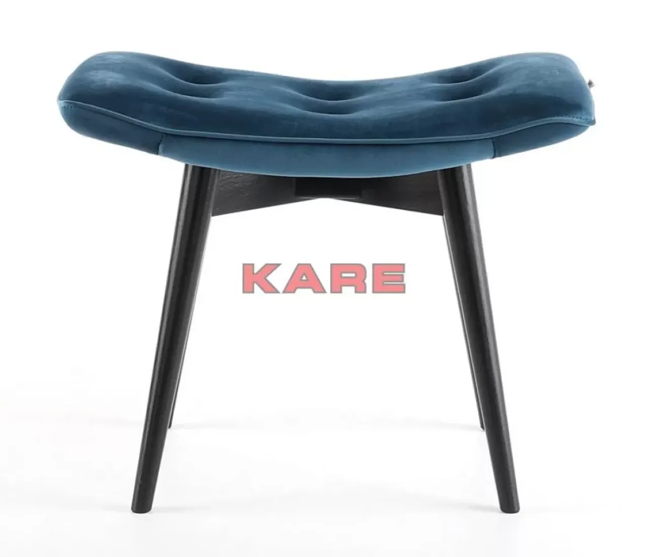 KARE Design Sitzbänke-Hocker Black Vicky Velvet Petrol 46X59Cm