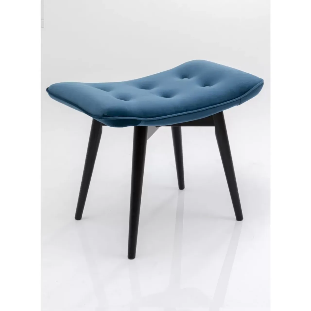 KARE Design Sitzbänke-Hocker Black Vicky Velvet Petrol 46X59Cm