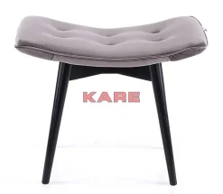 KARE Design Sitzbänke-Hocker Black Vicky Velvet Grau 46X59Cm