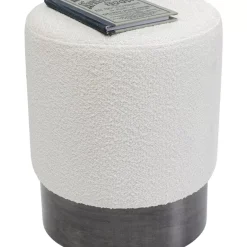 KARE Design Sitzbänke-Hocker Cherry Boucle Creme Smoke O35Cm