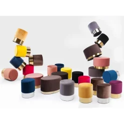 KARE Design Sitzbänke-Hocker Cherry Braun Brass O35Cm