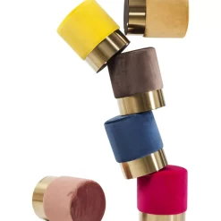 KARE Design Sitzbänke-Hocker Cherry Braun Brass O35Cm