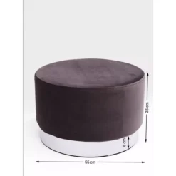 KARE Design Sitzbänke-Hocker Cherry Dunkelgrau Silver O55Cm