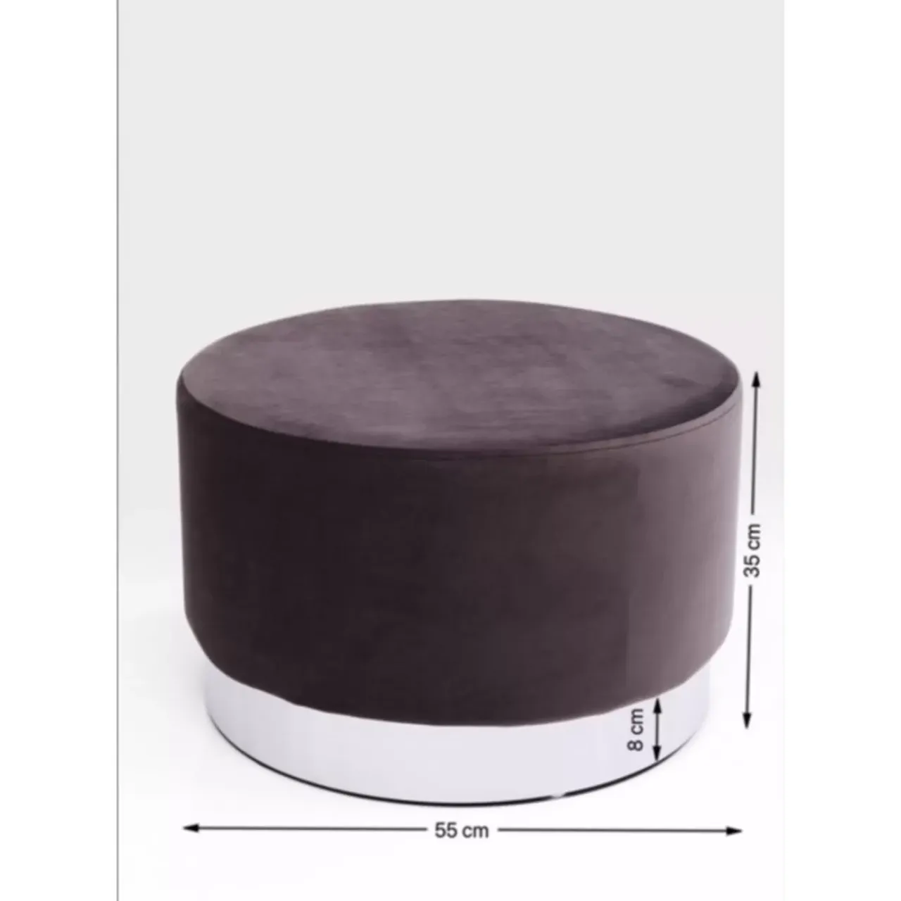 KARE Design Sitzbänke-Hocker Cherry Dunkelgrau Silver O55Cm