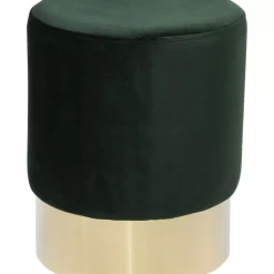 KARE Design Sitzbänke-Hocker Cherry Dunkelgrun Brass O35Cm