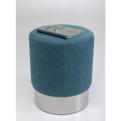 KARE Design Sitzbänke-Hocker Cherry Lina Blau Silver O35Cm