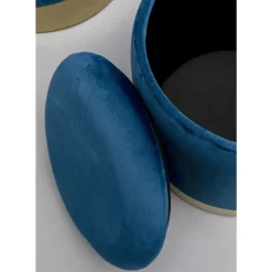 KARE Design Sitzbänke-Hocker Cherry Storage Blau Brass (2/Set)