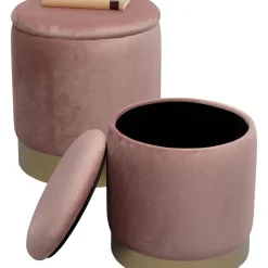 KARE Design Sitzbänke-Hocker Cherry Storage Rose Brass (2/Set)