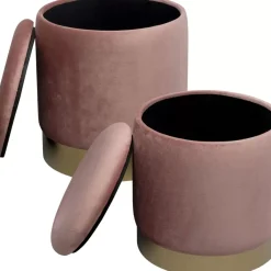 KARE Design Sitzbänke-Hocker Cherry Storage Rose Brass (2/Set)