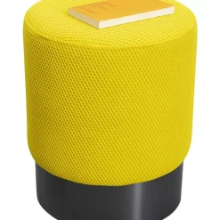 KARE Design Sitzbänke-Hocker Jody Gelb Mesh Schwarz O35Cm
