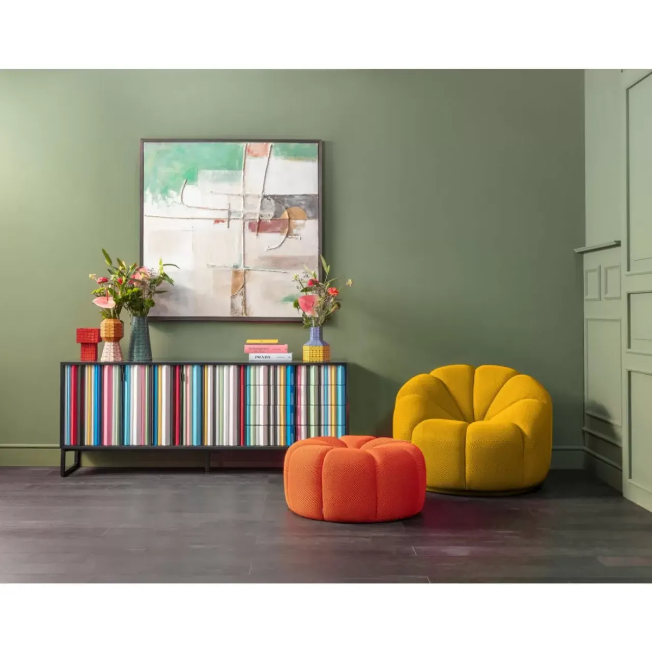 KARE Design Sitzbänke-Hocker Peppo Lounge Orange O80Cm