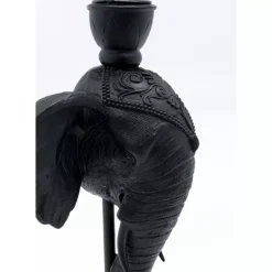 KARE Design Kerzenständer & Laternen-Kerzenständer Elephant Head Schwarz 36Cm