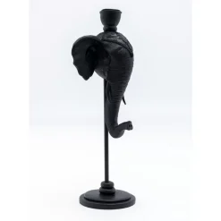 KARE Design Kerzenständer & Laternen-Kerzenständer Elephant Head Schwarz 36Cm