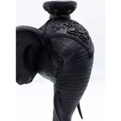 KARE Design Kerzenständer & Laternen-Kerzenständer Elephant Head Schwarz 49Cm