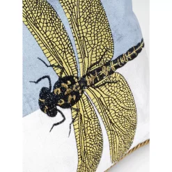KARE Design Kissen-Kissen Glitter Dragonfly Weis 50X30Cm