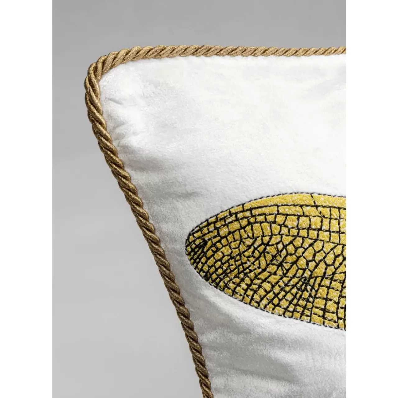 KARE Design Kissen-Kissen Glitter Dragonfly Weis 40X40Cm