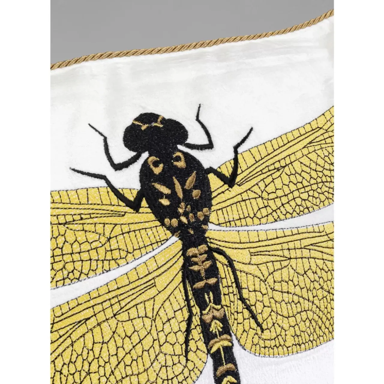 KARE Design Kissen-Kissen Glitter Dragonfly Weis 40X40Cm