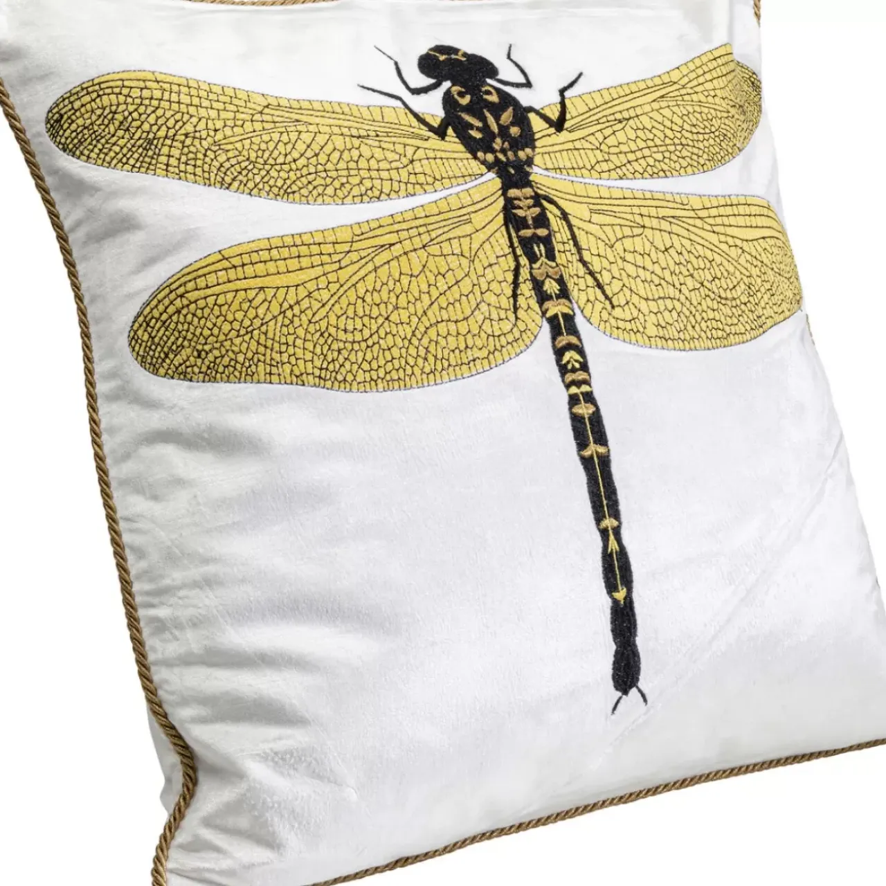 KARE Design Kissen-Kissen Glitter Dragonfly Weis 40X40Cm