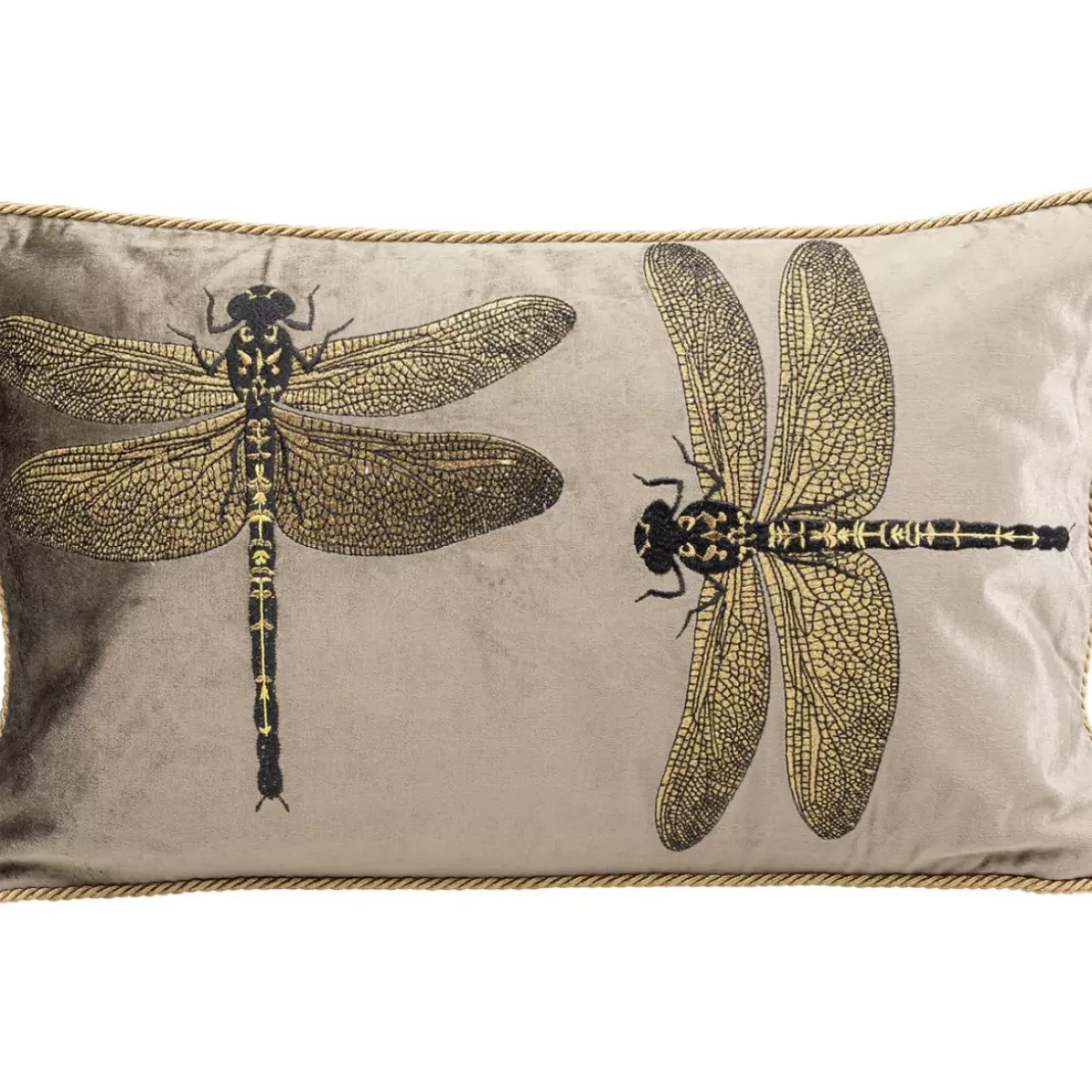 KARE Design Kissen-Kissen Glitter Dragonfly Braun 50X30Cm