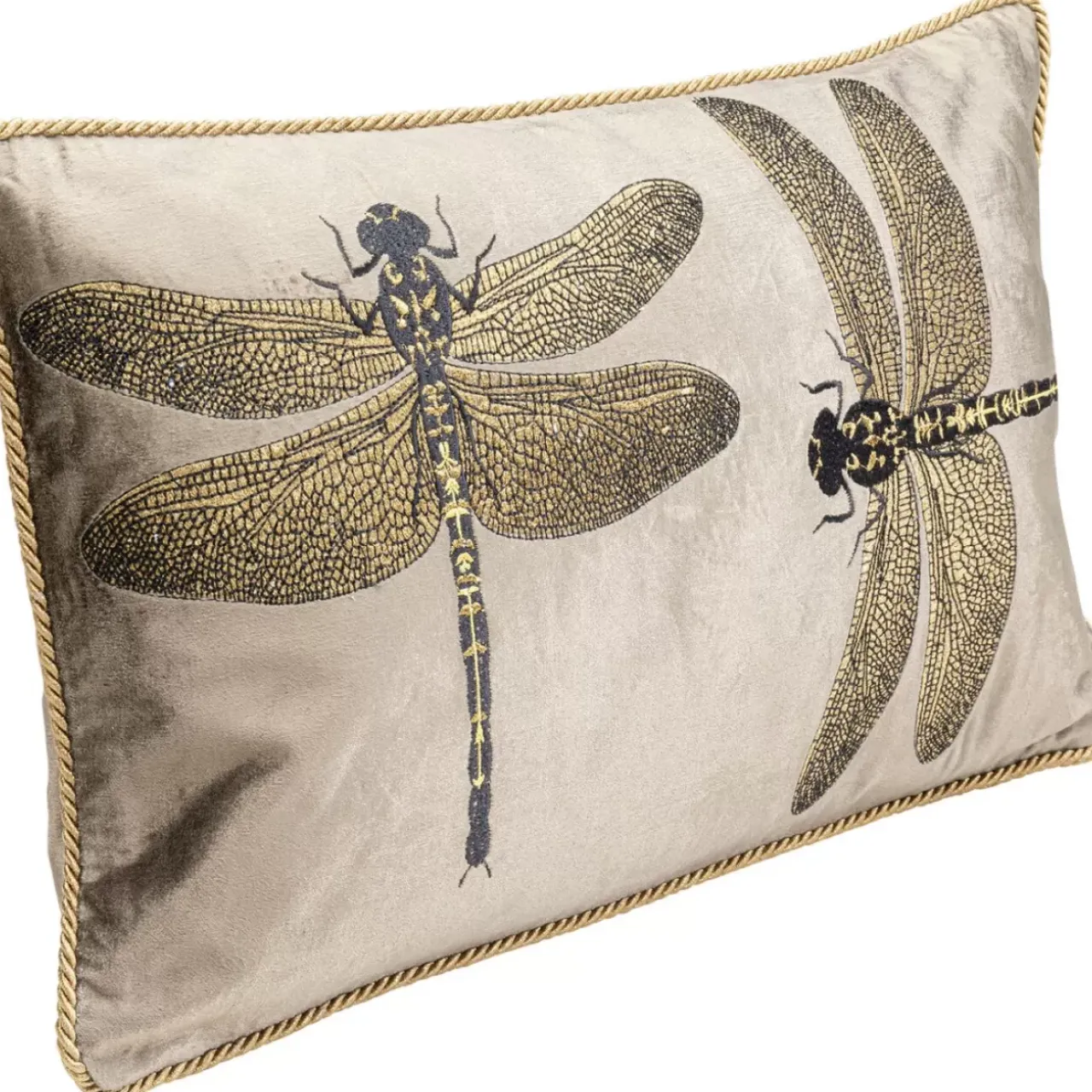 KARE Design Kissen-Kissen Glitter Dragonfly Braun 50X30Cm
