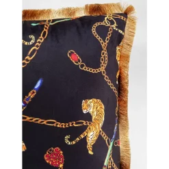 KARE Design Kissen-Kissen Tiger Chain Schwarz 45X45Cm