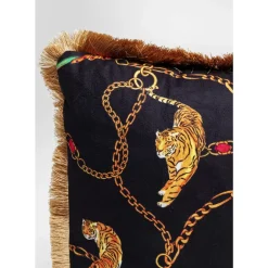KARE Design Kissen-Kissen Tiger Chain Schwarz 45X45Cm