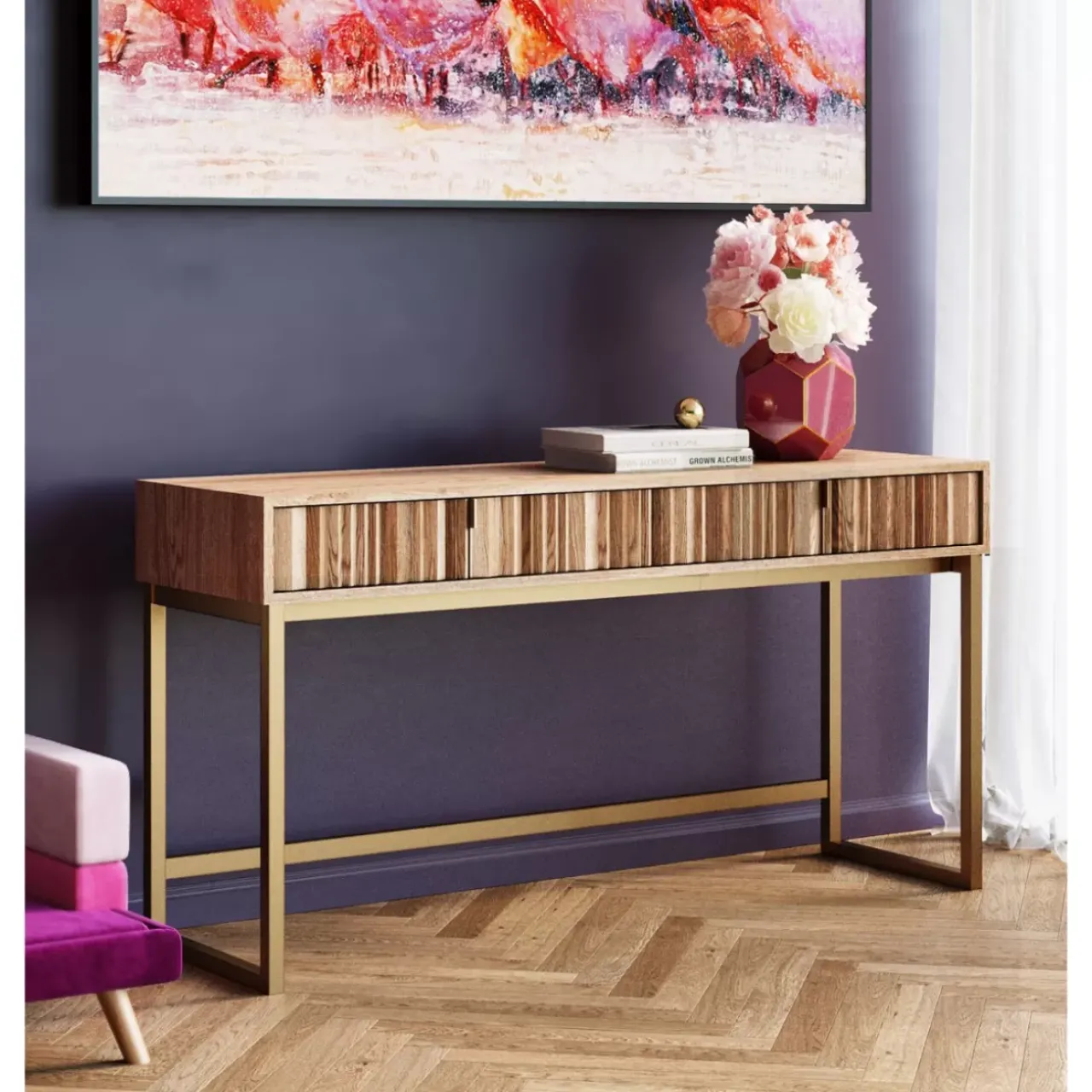 KARE Design Kommoden & Sideboards-Konsole Concertina Natur 136X40Cm