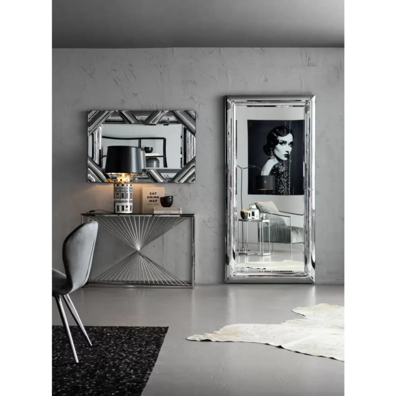 KARE Design Kommoden & Sideboards-Konsole Laser Silber Klarglas 120X40