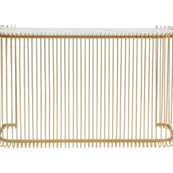 KARE Design Kommoden & Sideboards-Konsole Wire Glas Marble Gold 142X89Cm