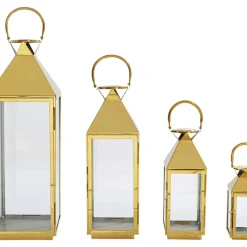 KARE Design Kerzenständer & Laternen-Laterne Giardino Gold (4/Set)