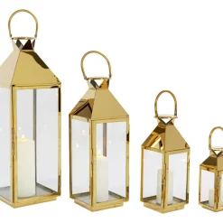 KARE Design Kerzenständer & Laternen-Laterne Giardino Gold (4/Set)