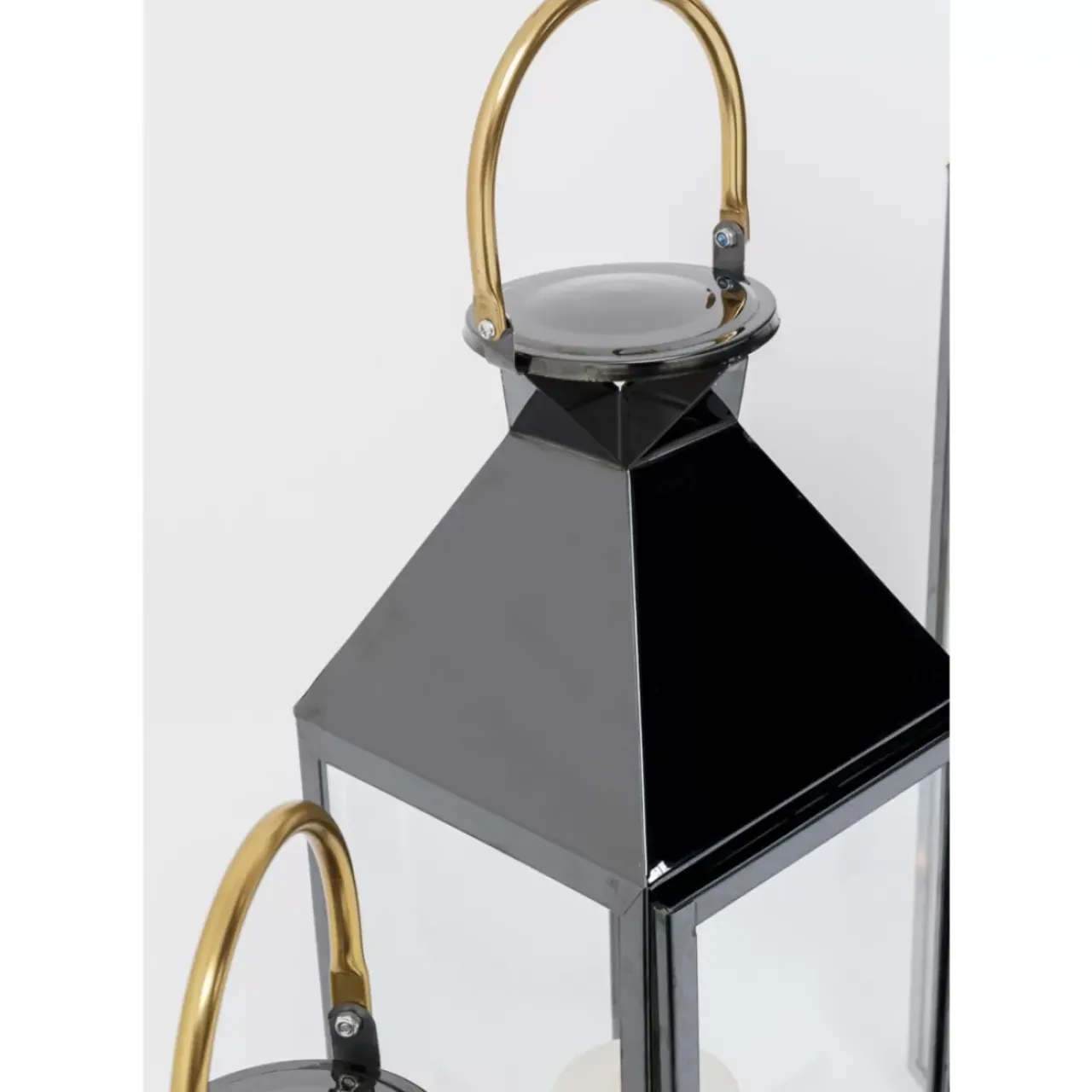 KARE Design Kerzenständer & Laternen-Laterne Giardino Schwarz Gold (4/Set)