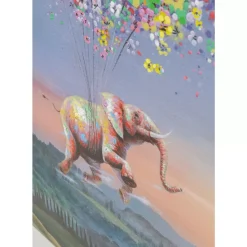 KARE Design Bilder-Leinwandbild Flying Elephant At Night 80X100Cm