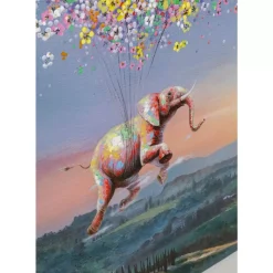 KARE Design Bilder-Leinwandbild Flying Elephant At Night 120X160Cm