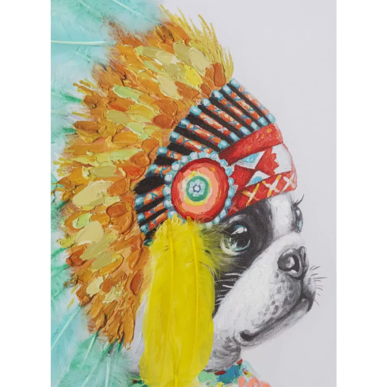 KARE Design Bilder-Leinwandbild Headdress Dog 80X80Cm