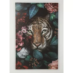 KARE Design Bilder-Leinwandbild Tiger In Flower 90X140Cm