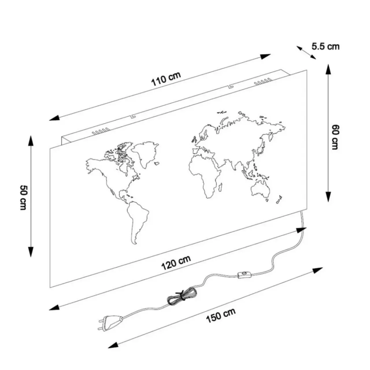 KARE Design Leuchtobjekte-Leuchtdekoration Map Led
