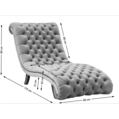 KARE Design Sofas & Couches-Liege Desire Velvet Silbergrau