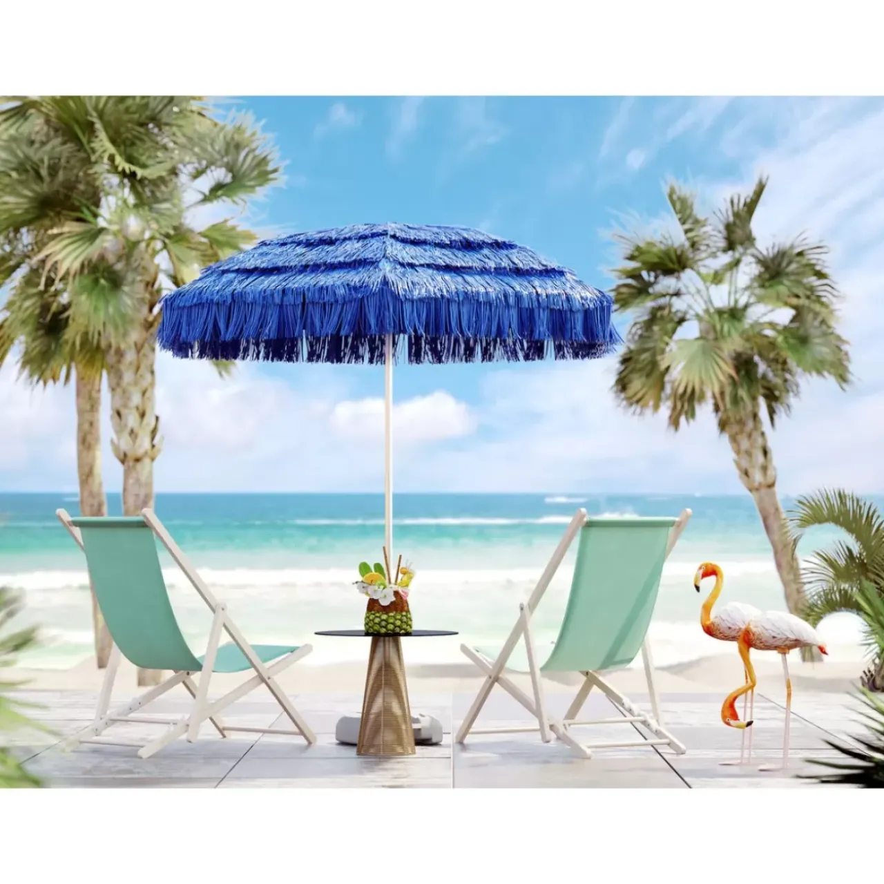 KARE Design Outdoormöbel-Liegestuhl Blue Sky Summer