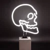 KARE Design Leuchtobjekte-Neon Leuchtdekoration Auf Betonsockel "Skull"