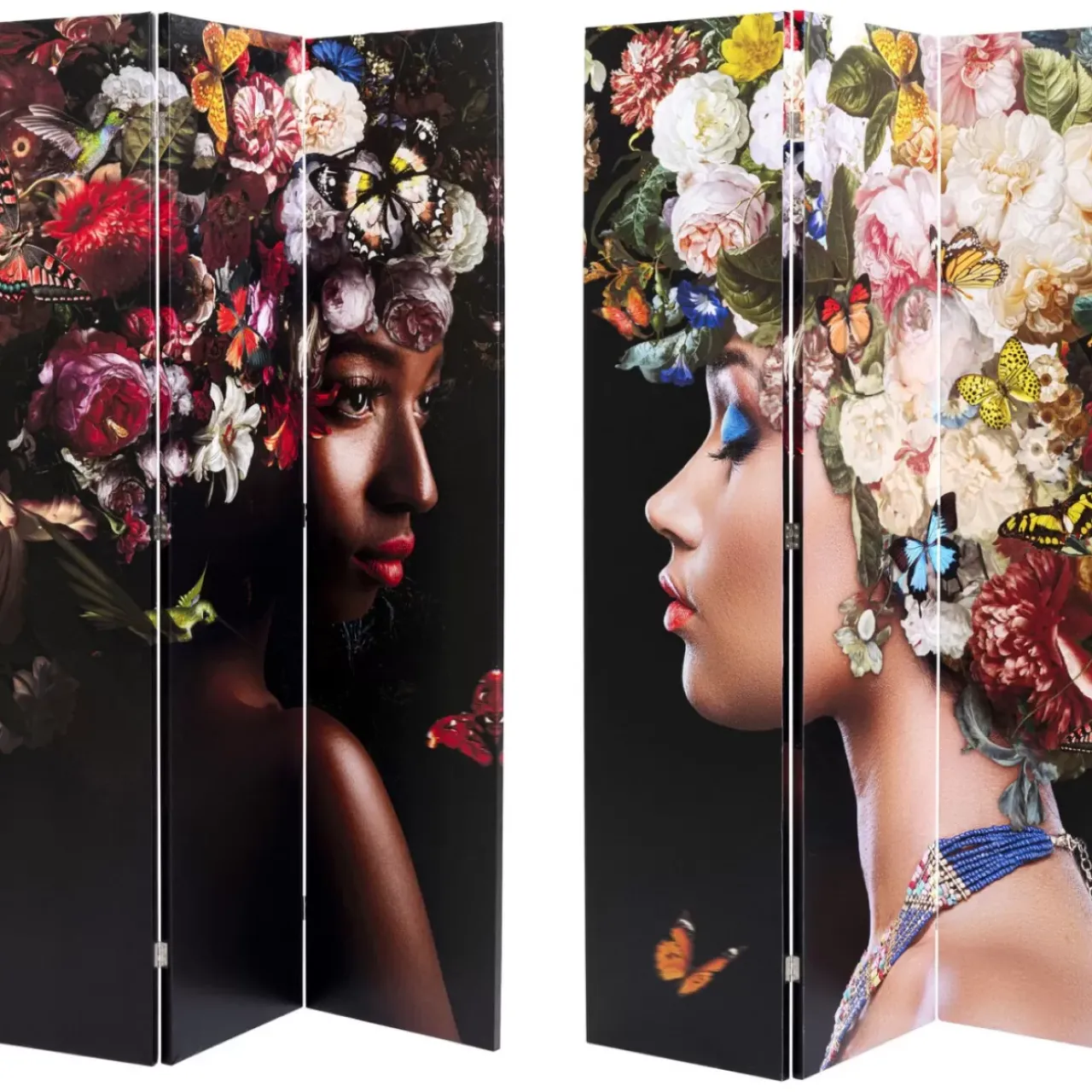 KARE Design Paravents-Paravent Flowery Shoulder Vs Bunch Flowers 120X180